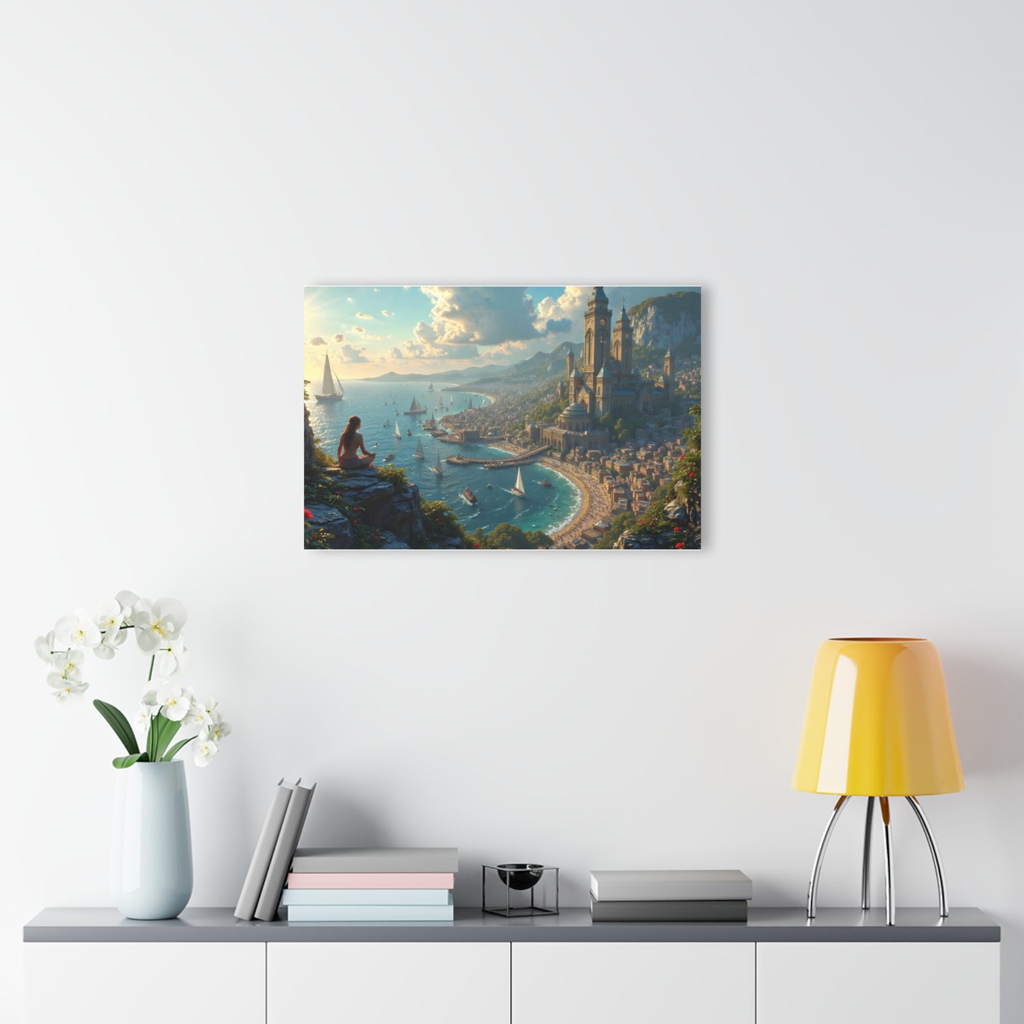 Scenic Acrylic Print with French Cleat Hanger – Serene Coastal View Art