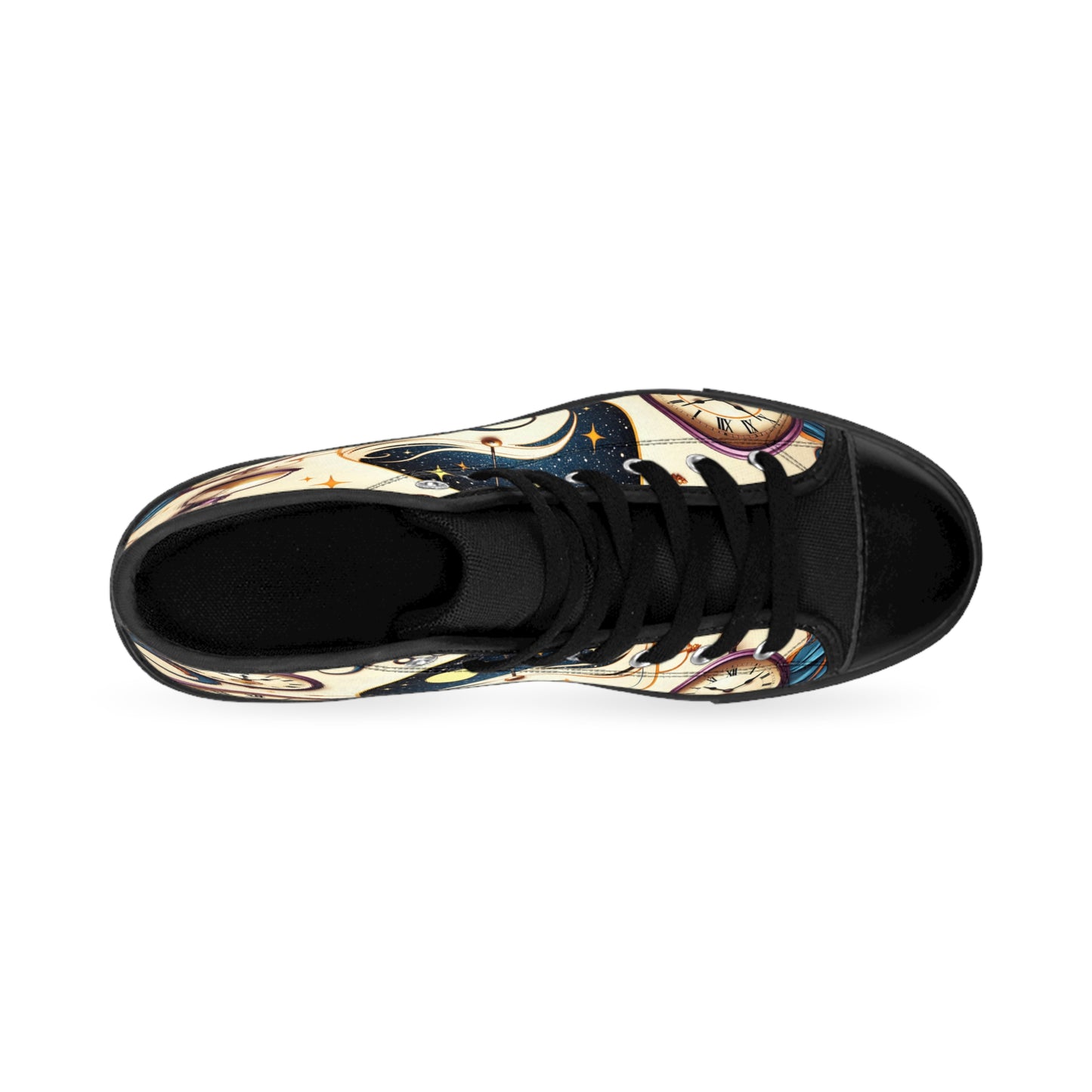 Stylish Time-themed High Top Sneakers, Unique Clock Design Footwear, Trendy Casual Shoes, Perfect for Gifts & Everyday Wear