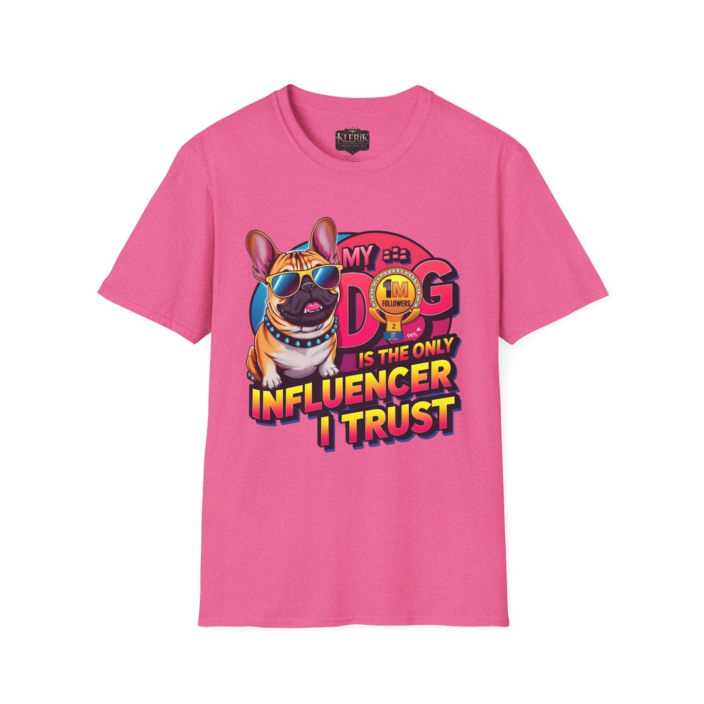 Funny Dog Influencer Unisex T-Shirt, Pet Lover Gift, Dog Mom Tee, Quirky Graphic Tee, Birthday Gift for Dog Owners