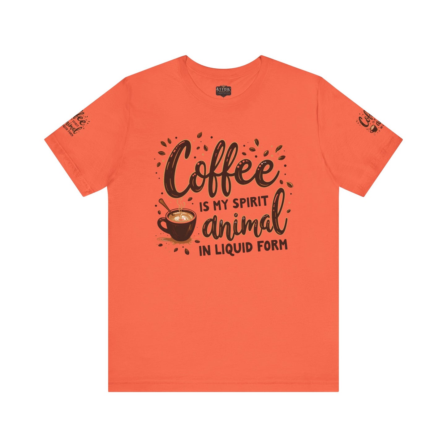 Coffee is my spirit animal in liquid form T-Shirt, Gift for Coffee Enthusiasts, Casualwear, Coffee-Themed Apparel, Birthday Gift