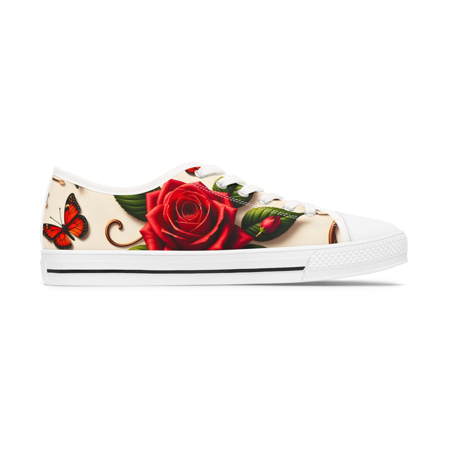 Floral Rose Sneakers - Stylish Casual Footwear for Women, Perfect for Spring, Summer, Gifts, Festivals, Everyday Wear