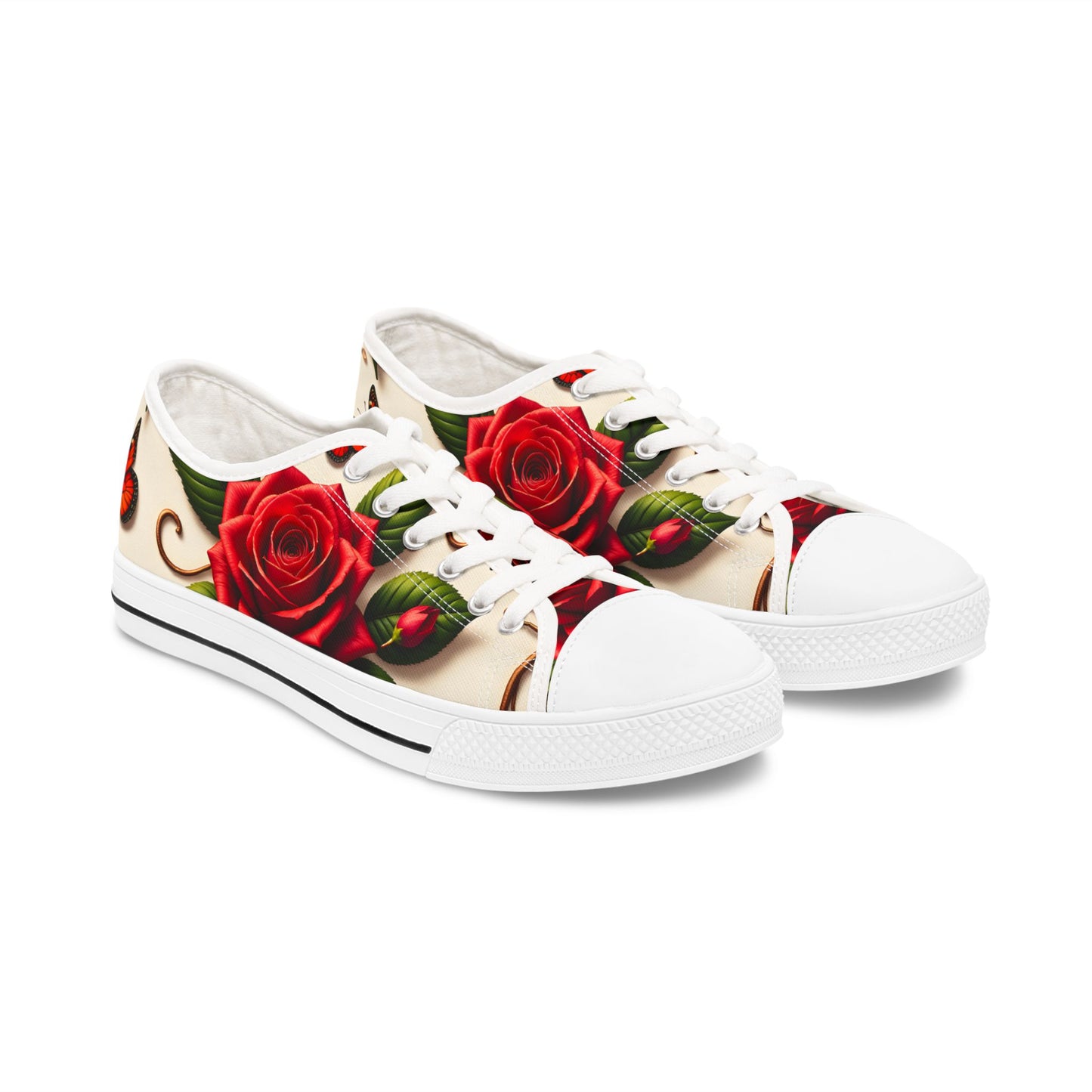 Floral Rose Sneakers - Stylish Casual Footwear for Women, Perfect for Spring, Summer, Gifts, Festivals, Everyday Wear
