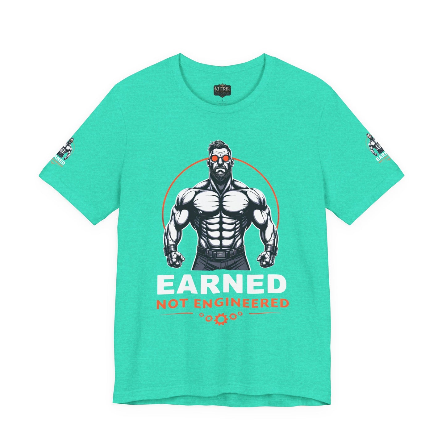 EARNED NOT ENGINEERED - Breathe Lift Repeat, Gym Shirt, Workout Apparel, Motivational T-Shirt, Fitness Gift, Casual Wear