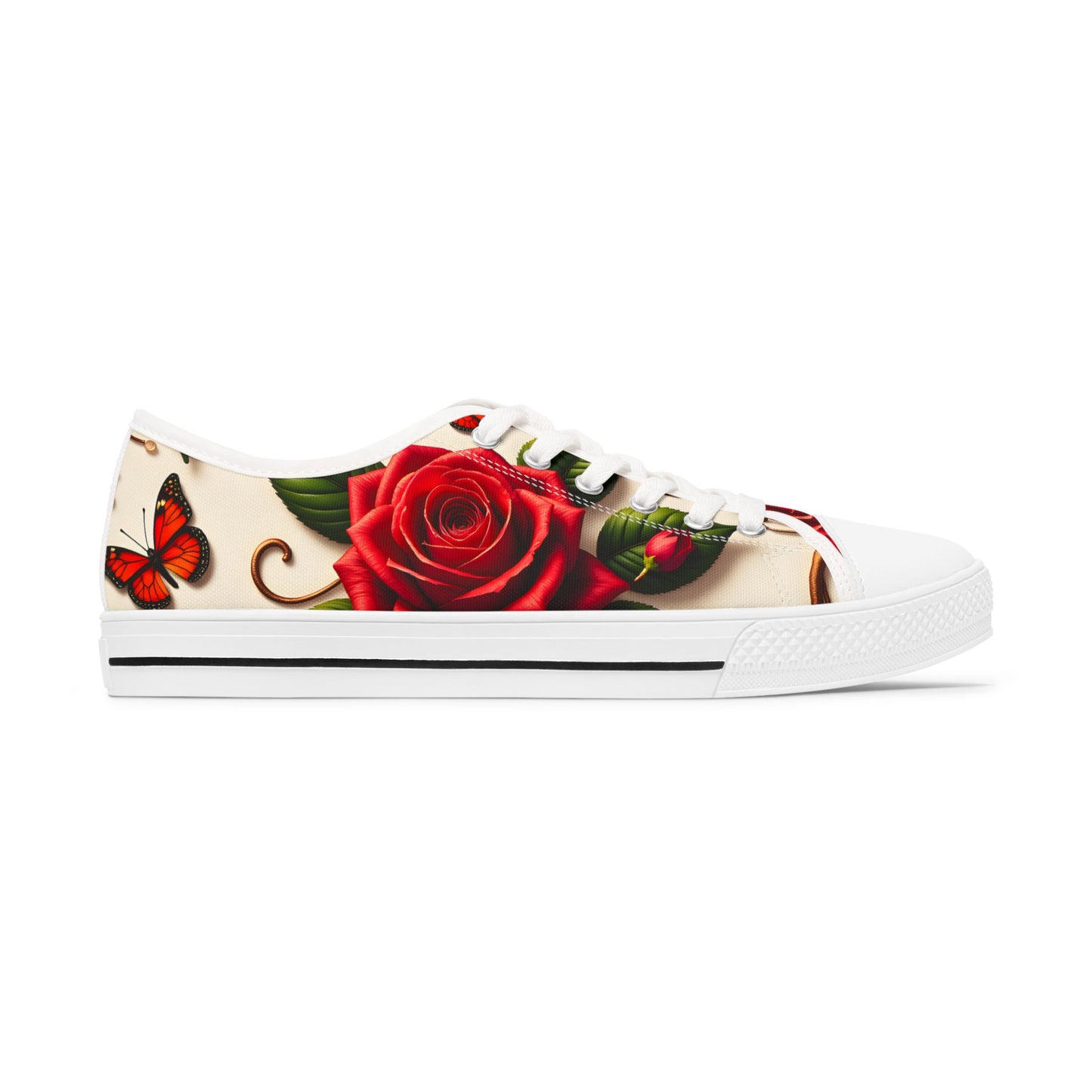 Floral Rose Sneakers - Stylish Casual Footwear for Women, Perfect for Spring, Summer, Gifts, Festivals, Everyday Wear