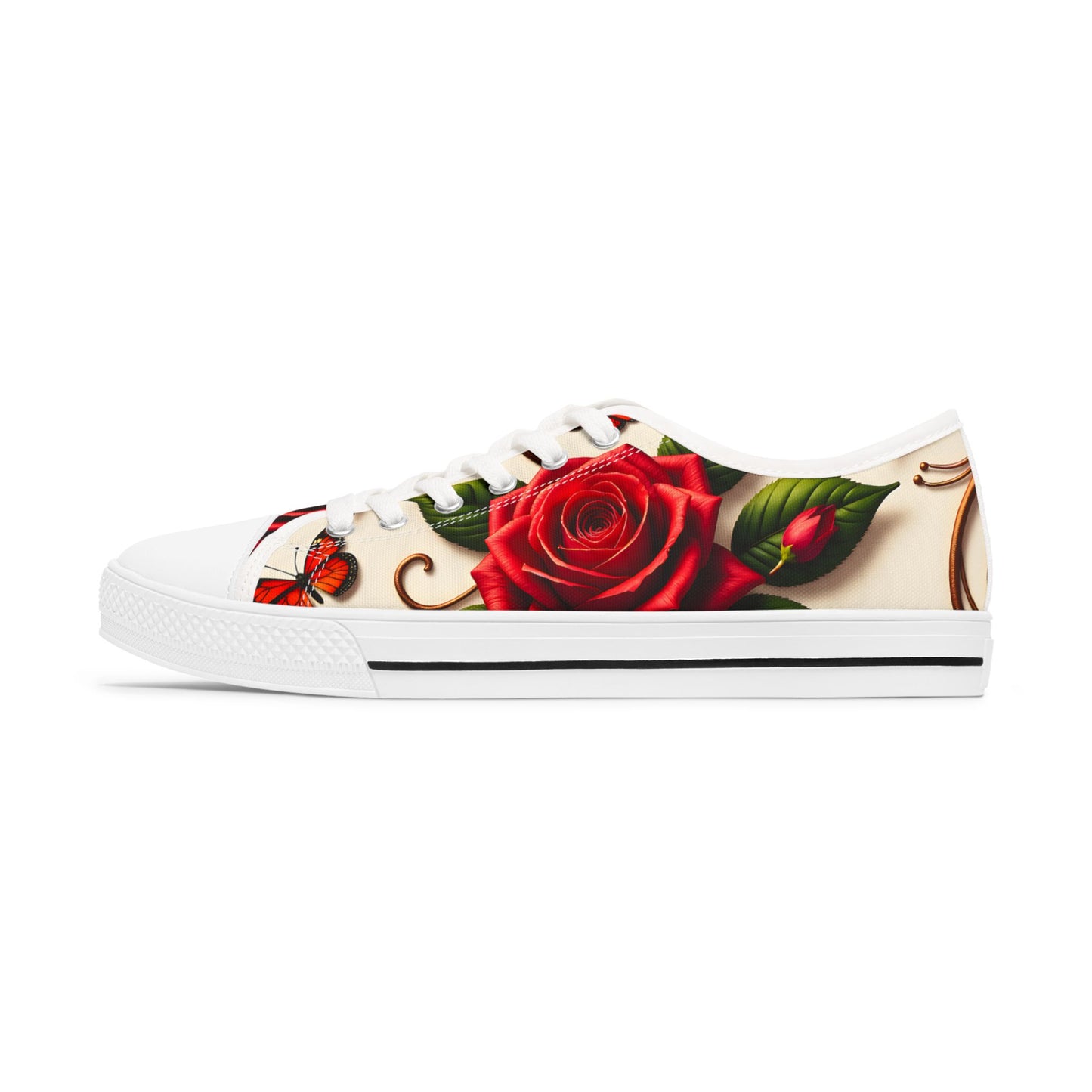 Floral Rose Sneakers - Stylish Casual Footwear for Women, Perfect for Spring, Summer, Gifts, Festivals, Everyday Wear