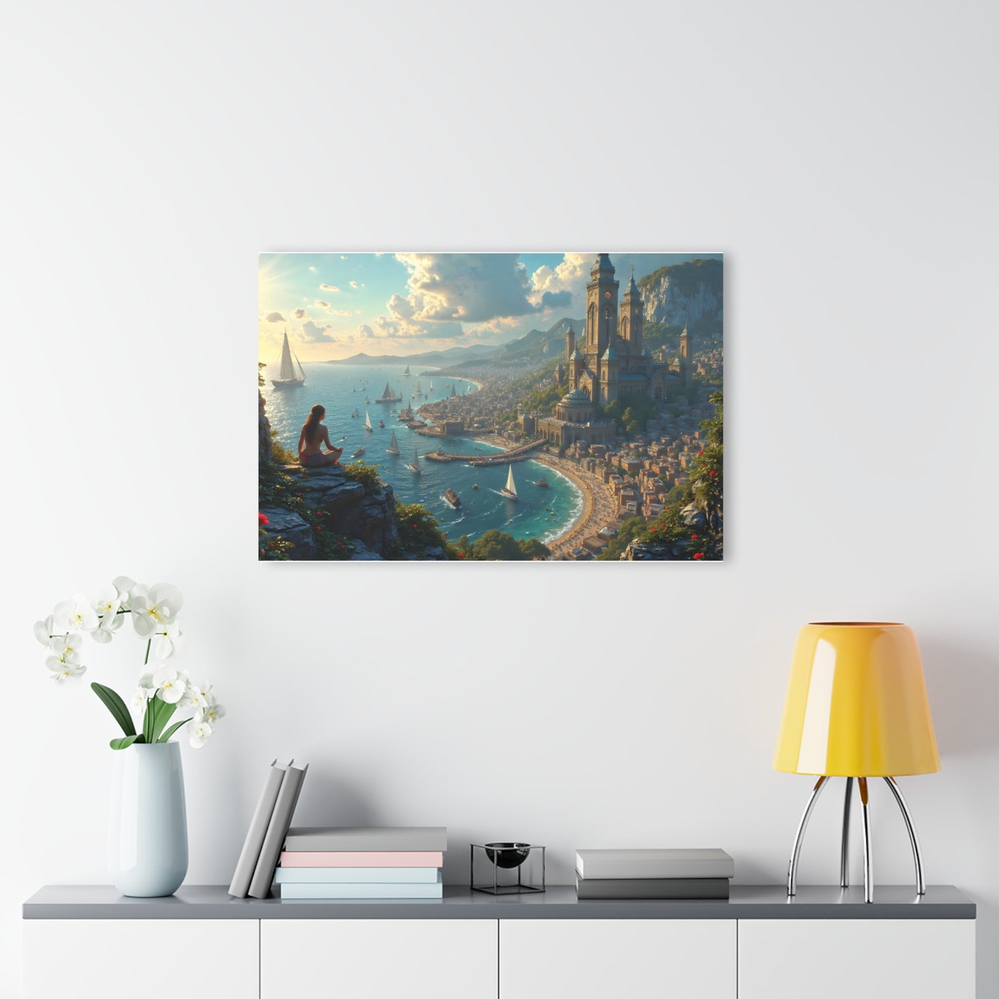 Scenic Acrylic Print with French Cleat Hanger – Serene Coastal View Art