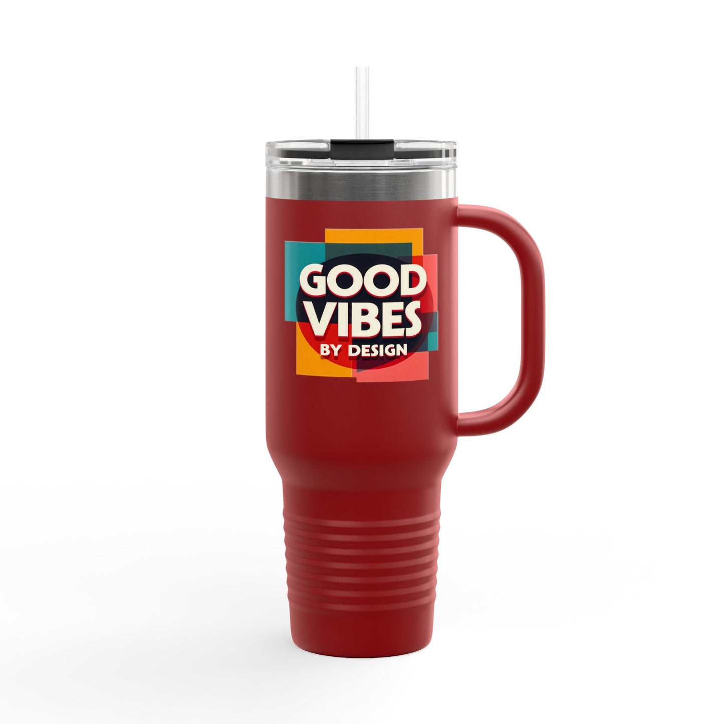 Good Vibes Insulated Travel Mug | 40oz | Perfect for Road Trips, Coffee Lovers, Gifts, Summer Days, Women & Men