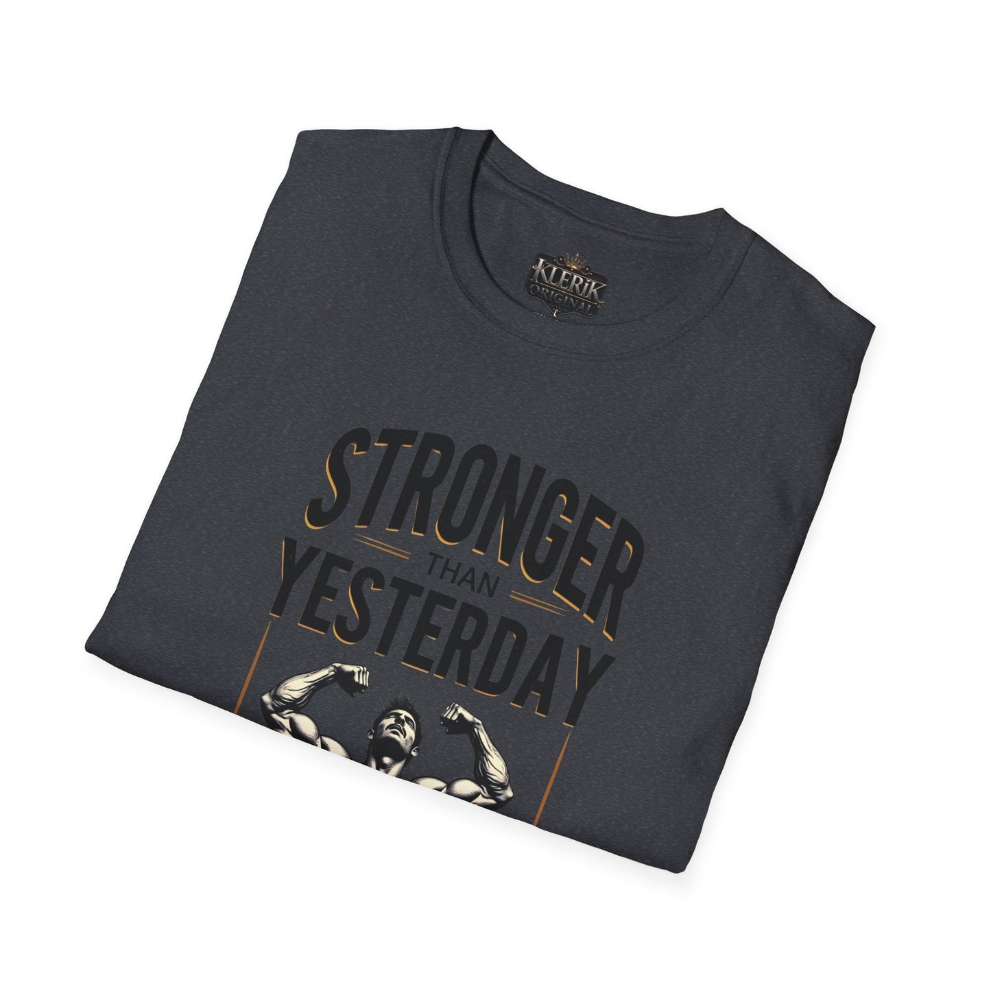 Stronger Than Yesterday Unisex Softstyle T-Shirt | Motivational Gym Tee, Fitness Gift, Workout Apparel, Inspirational Shirt, Casual Wear