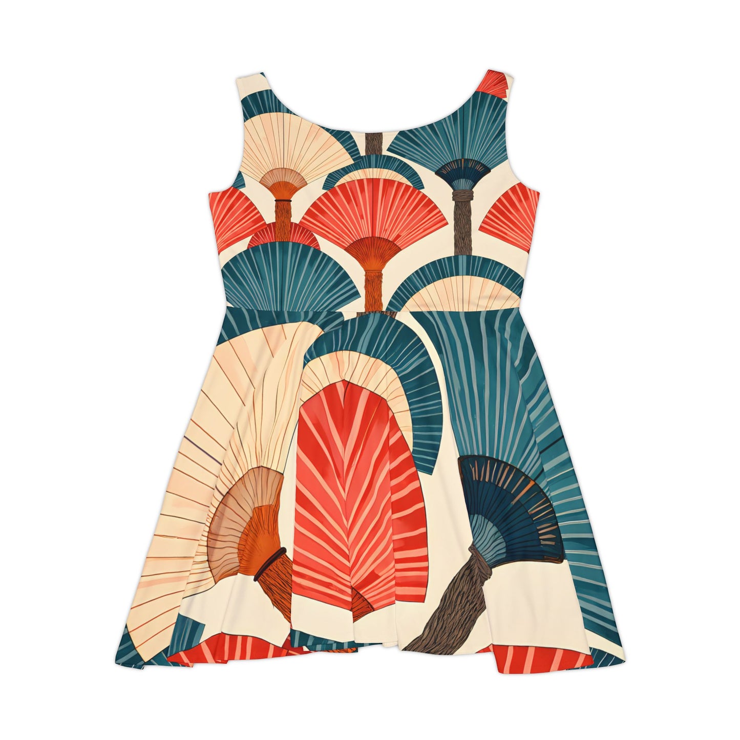 Tropical Print Skater Dress - Perfect for Summer, Beach Days, Casual Outings, Festivals, and Vacations