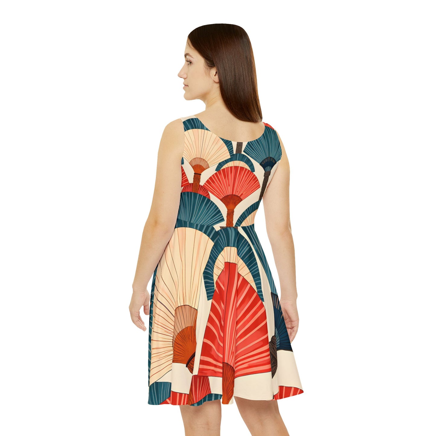 Tropical Print Skater Dress - Perfect for Summer, Beach Days, Casual Outings, Festivals, and Vacations