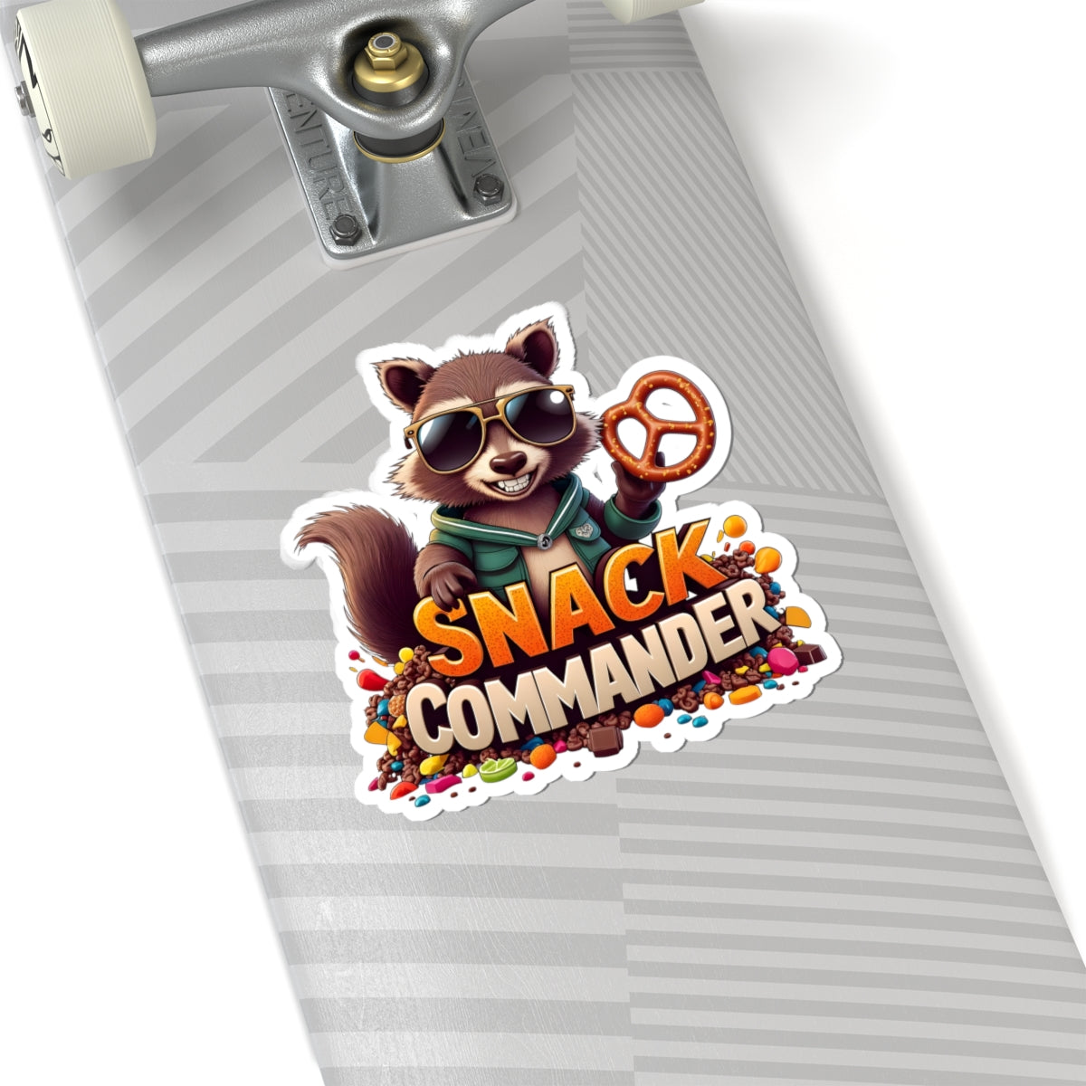 SNACK COMMANDER Kiss-Cut Sticker – Fun, Bold Vinyl Design for Laptops, Journals & More | Glossy, Durable, Gift-Read