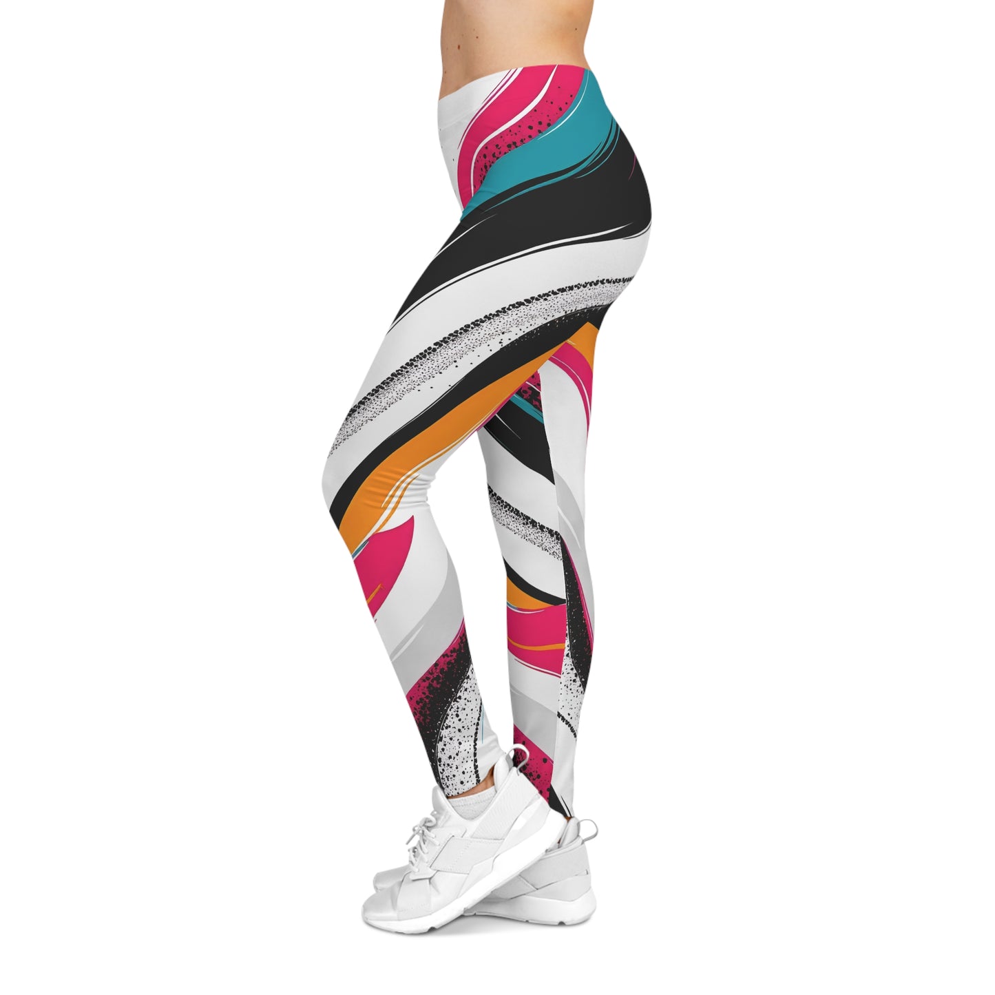 Colorful Abstract Women's Leggings, Trendy Activewear, Yoga Pants, Casual Street Style, Gift for Her