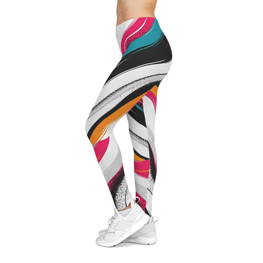 Colorful Abstract Women's Leggings, Trendy Activewear, Yoga Pants, Casual Street Style, Gift for Her