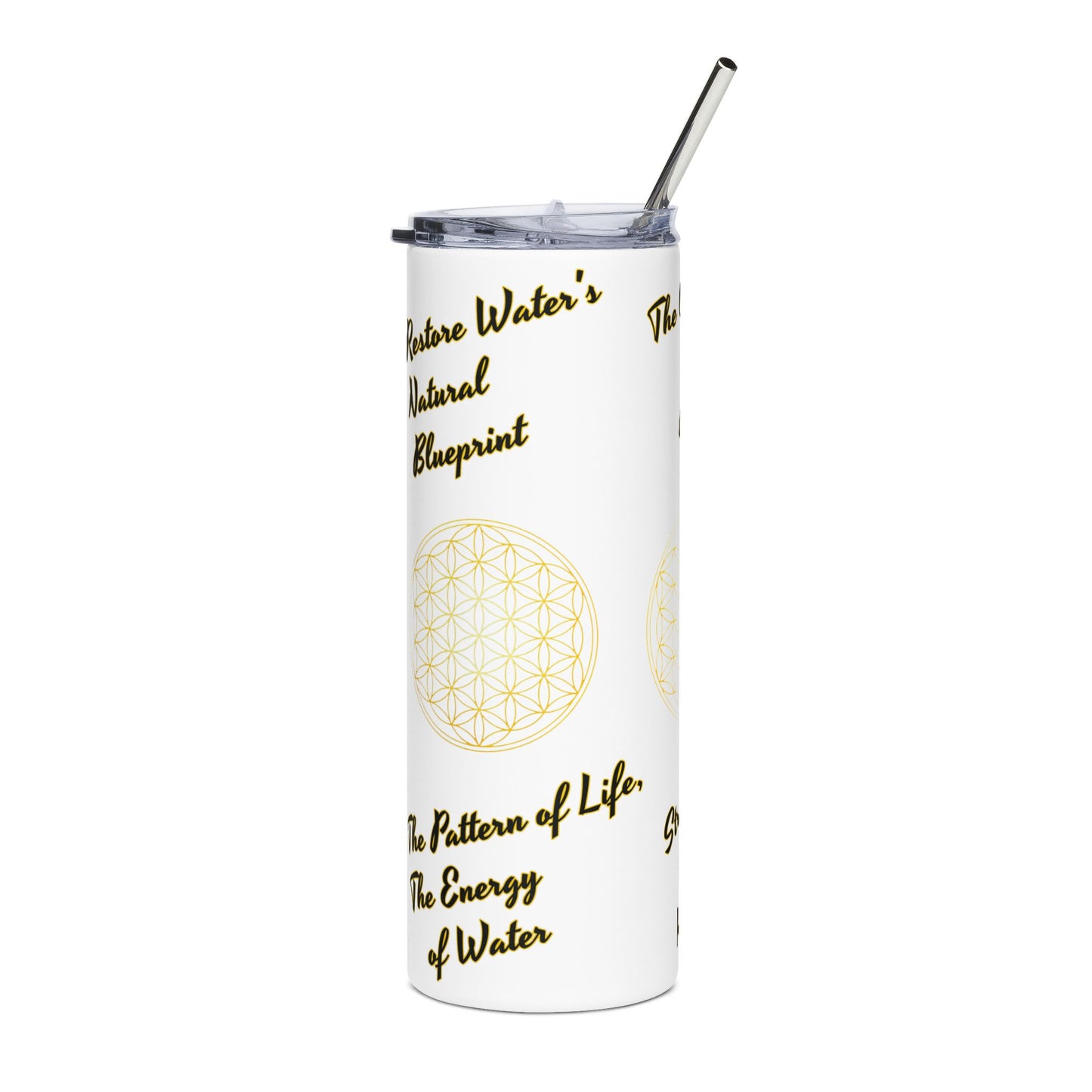 Stainless Steel Tumbler with Inspirational Quotes, 20oz Insulated Water Bottle, Motivational Travel Mug, Geometry of Purity Design, [...]