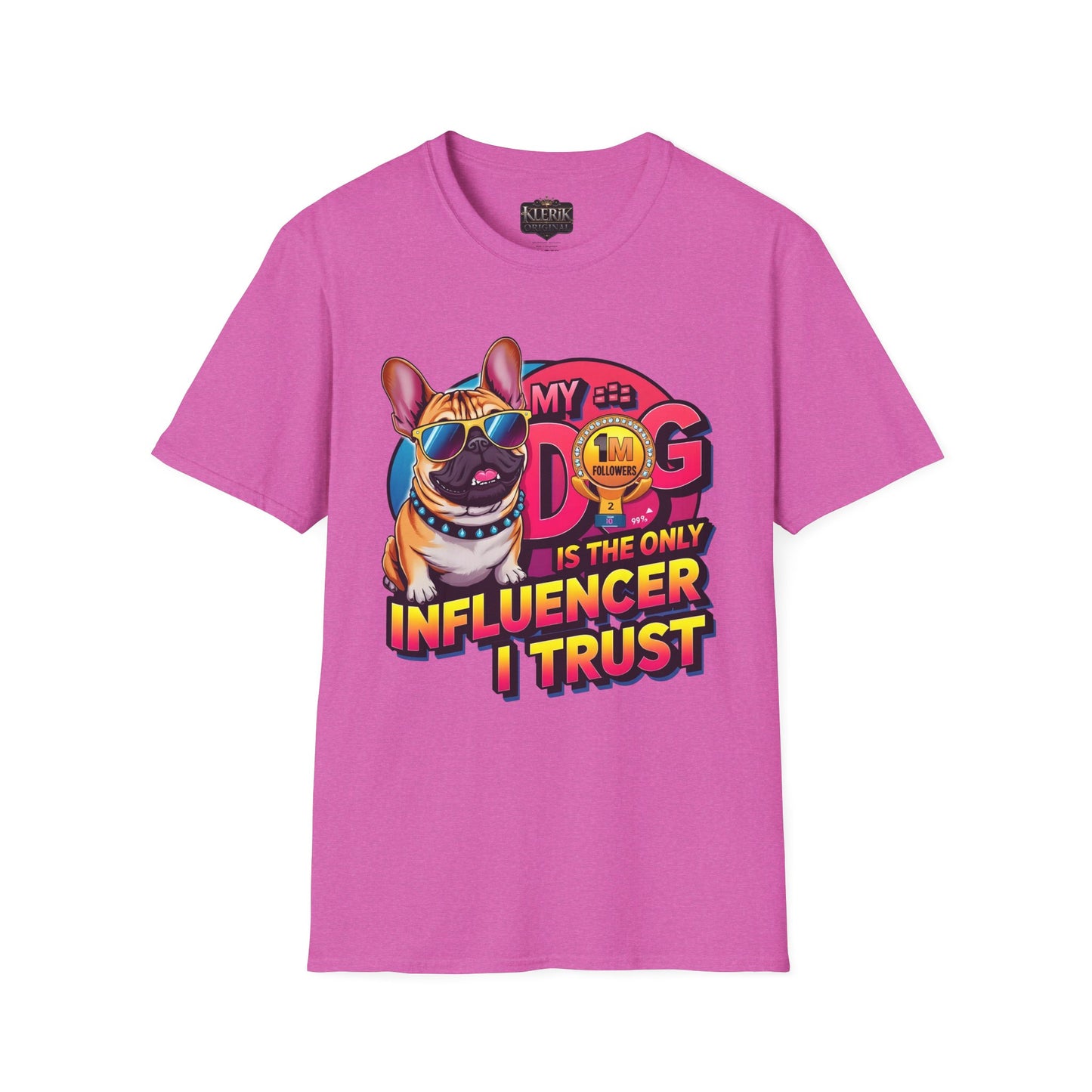 Funny Dog Influencer Unisex T-Shirt, Pet Lover Gift, Dog Mom Tee, Quirky Graphic Tee, Birthday Gift for Dog Owners