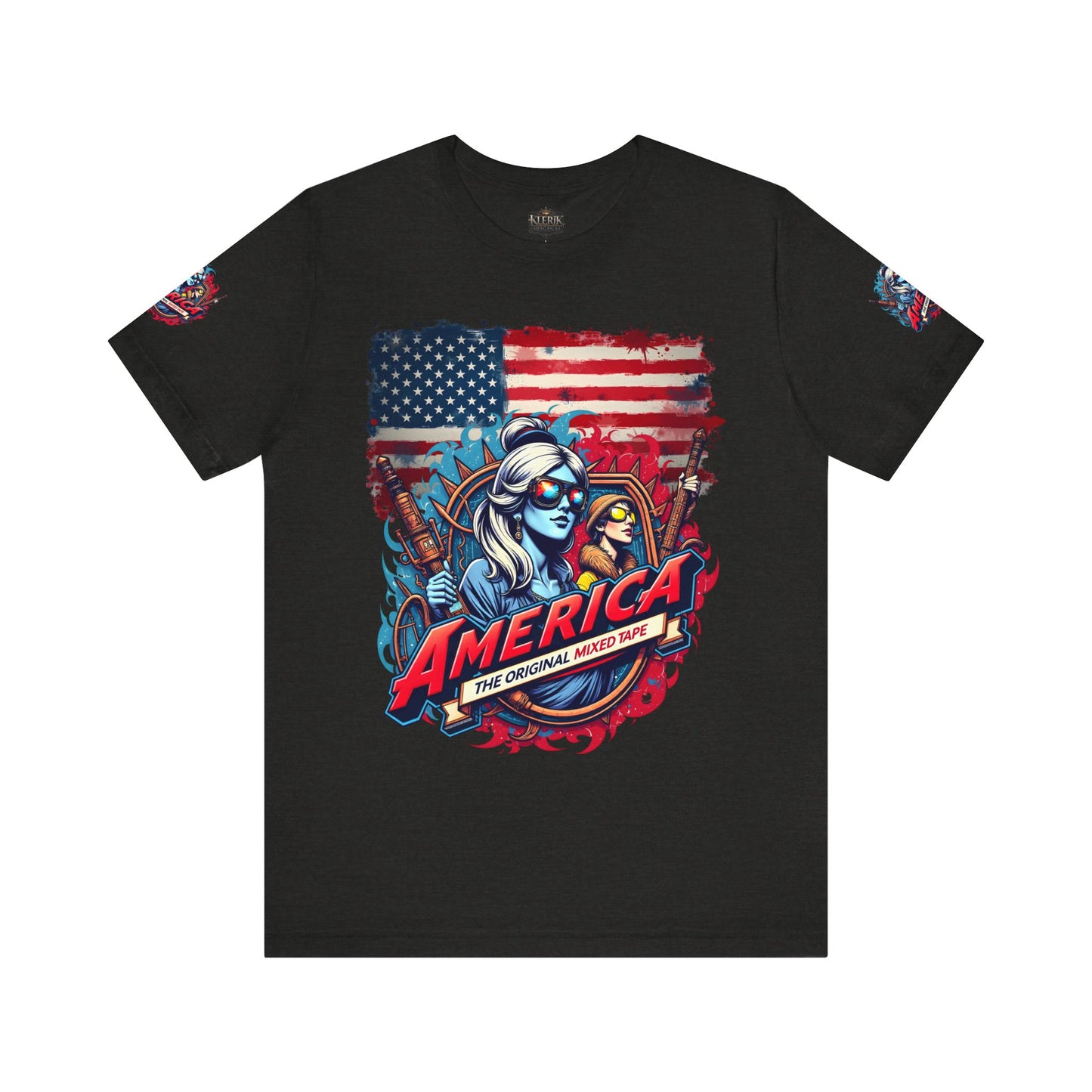 Patriotic Graphic Tee, Unisex Short Sleeve Shirt, American Flag Top, Vintage Americana T-Shirt, Ideal for Independence Day, Casual Wear