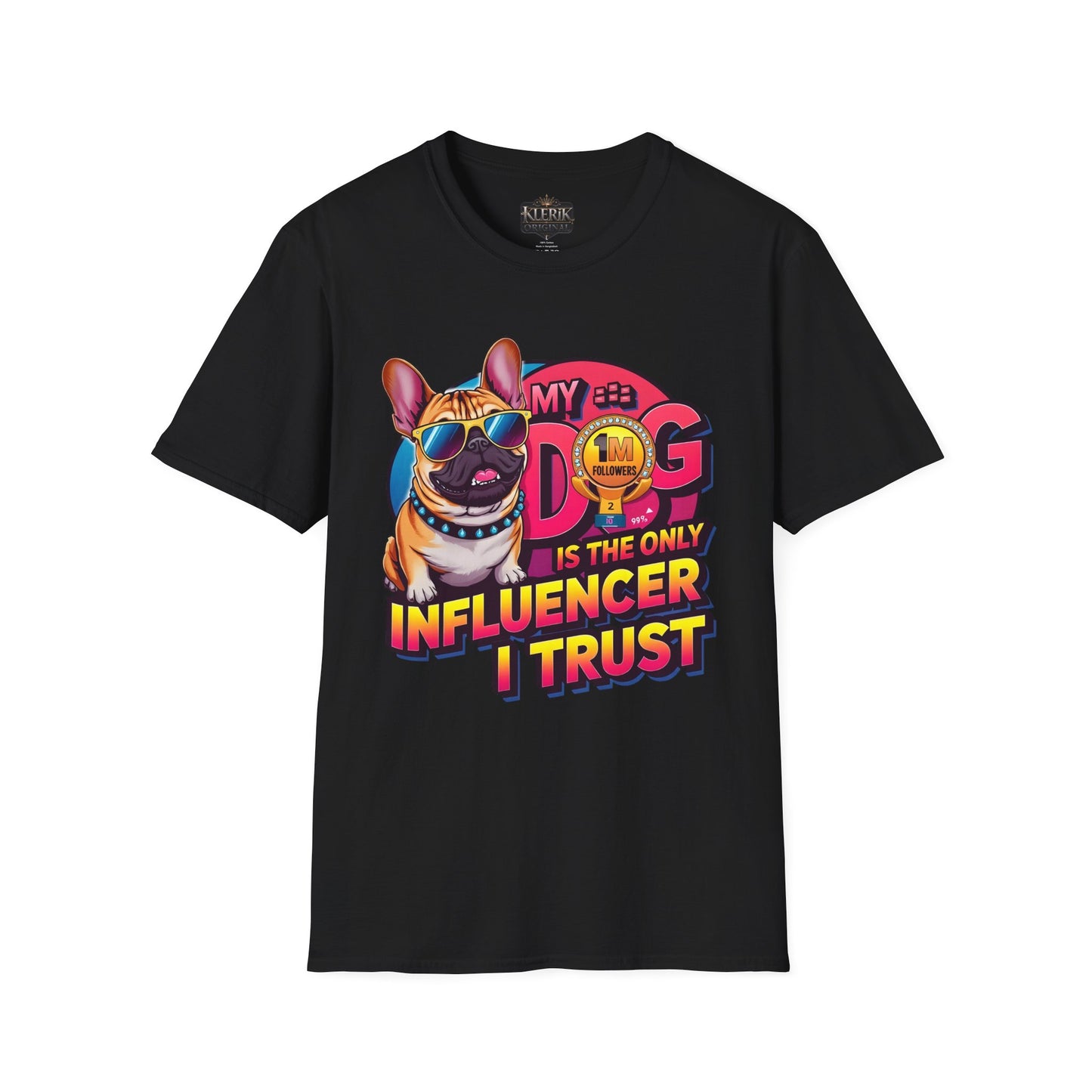 Funny Dog Influencer Unisex T-Shirt, Pet Lover Gift, Dog Mom Tee, Quirky Graphic Tee, Birthday Gift for Dog Owners