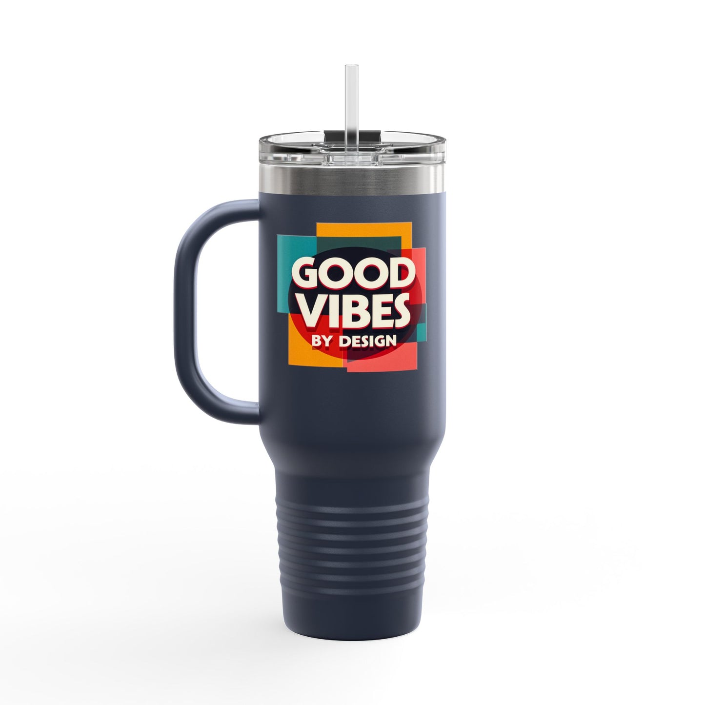 Good Vibes Insulated Travel Mug | 40oz | Perfect for Road Trips, Coffee Lovers, Gifts, Summer Days, Women & Men