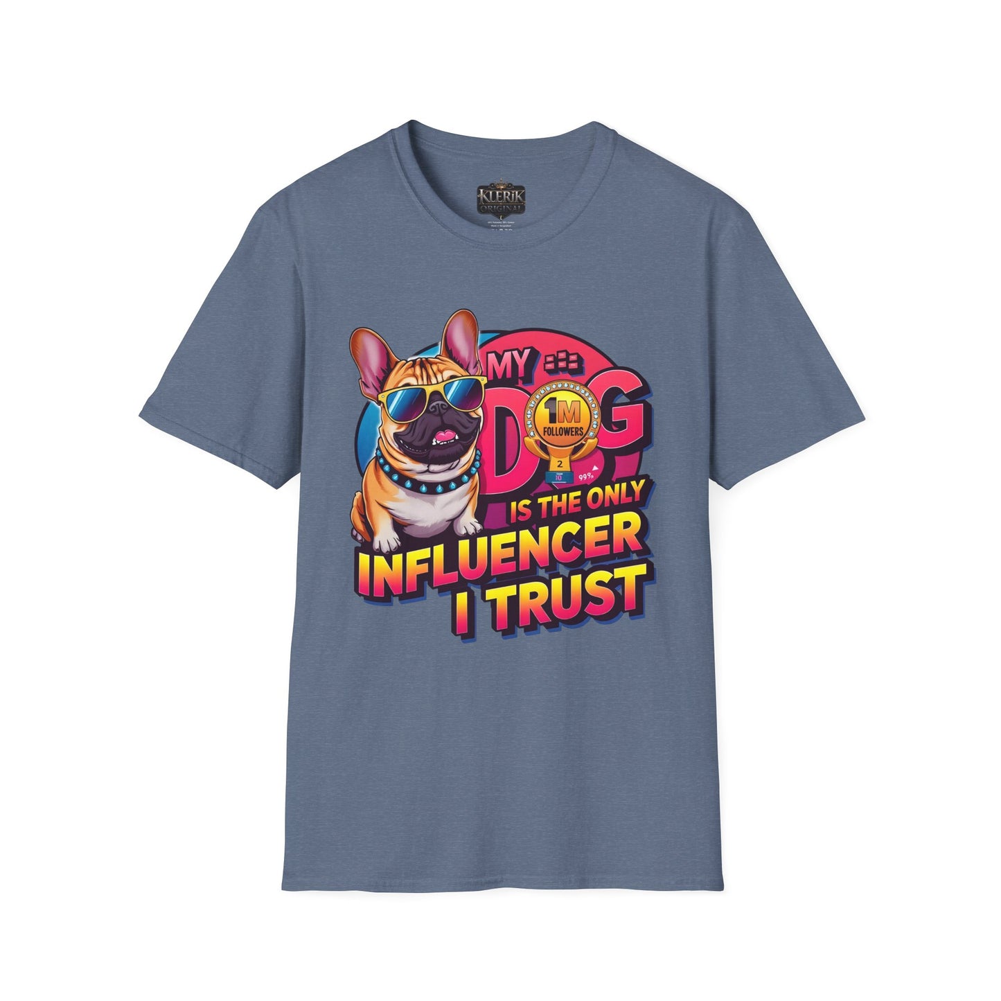 Funny Dog Influencer Unisex T-Shirt, Pet Lover Gift, Dog Mom Tee, Quirky Graphic Tee, Birthday Gift for Dog Owners