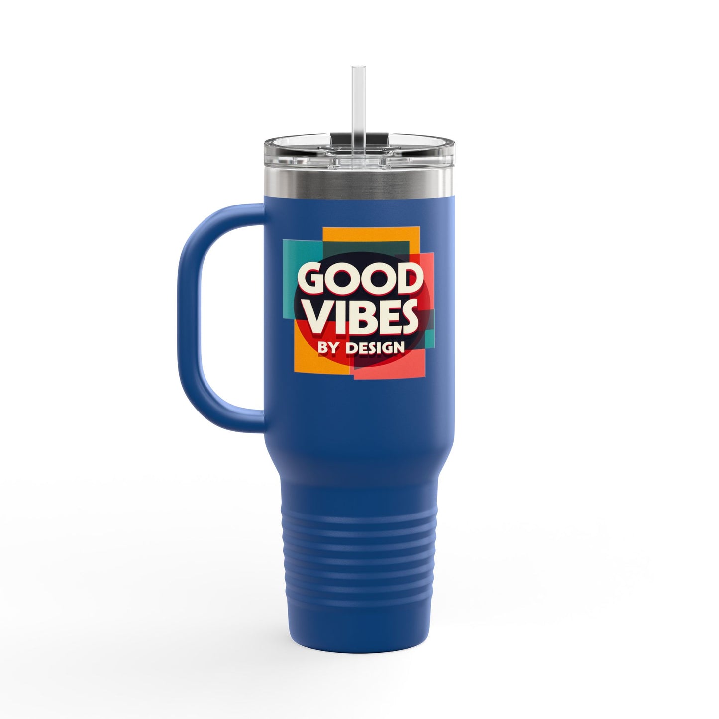 Good Vibes Insulated Travel Mug | 40oz | Perfect for Road Trips, Coffee Lovers, Gifts, Summer Days, Women & Men