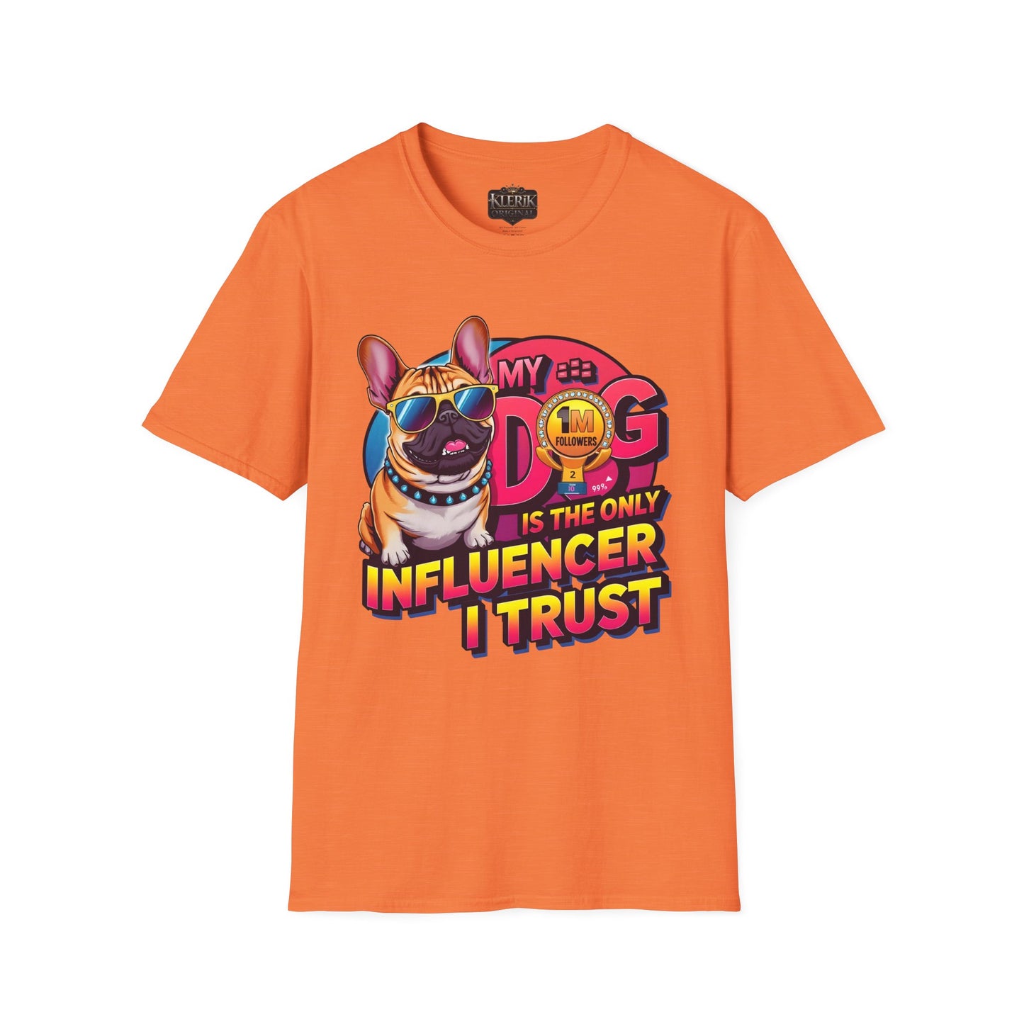 Funny Dog Influencer Unisex T-Shirt, Pet Lover Gift, Dog Mom Tee, Quirky Graphic Tee, Birthday Gift for Dog Owners