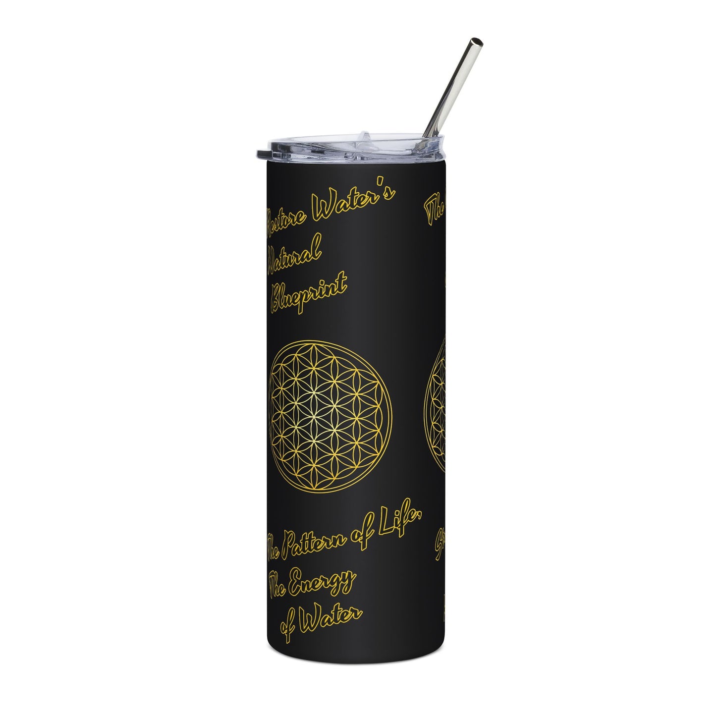 Stainless Steel Tumbler with Inspirational Quotes, 20oz Insulated Water Bottle, Motivational Travel Mug, Geometry of Purity Design, [...]