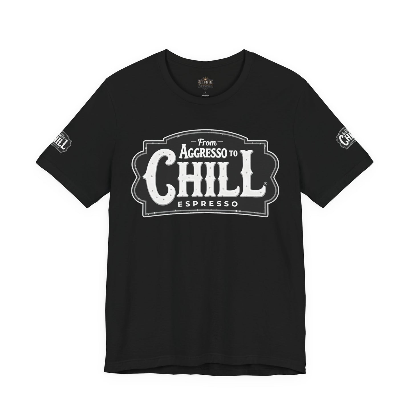 From Aggresso to Chill Espresso Unisex Tee, Relaxed Fit T-Shirt, Coffee Lover Gift, Casual Wear