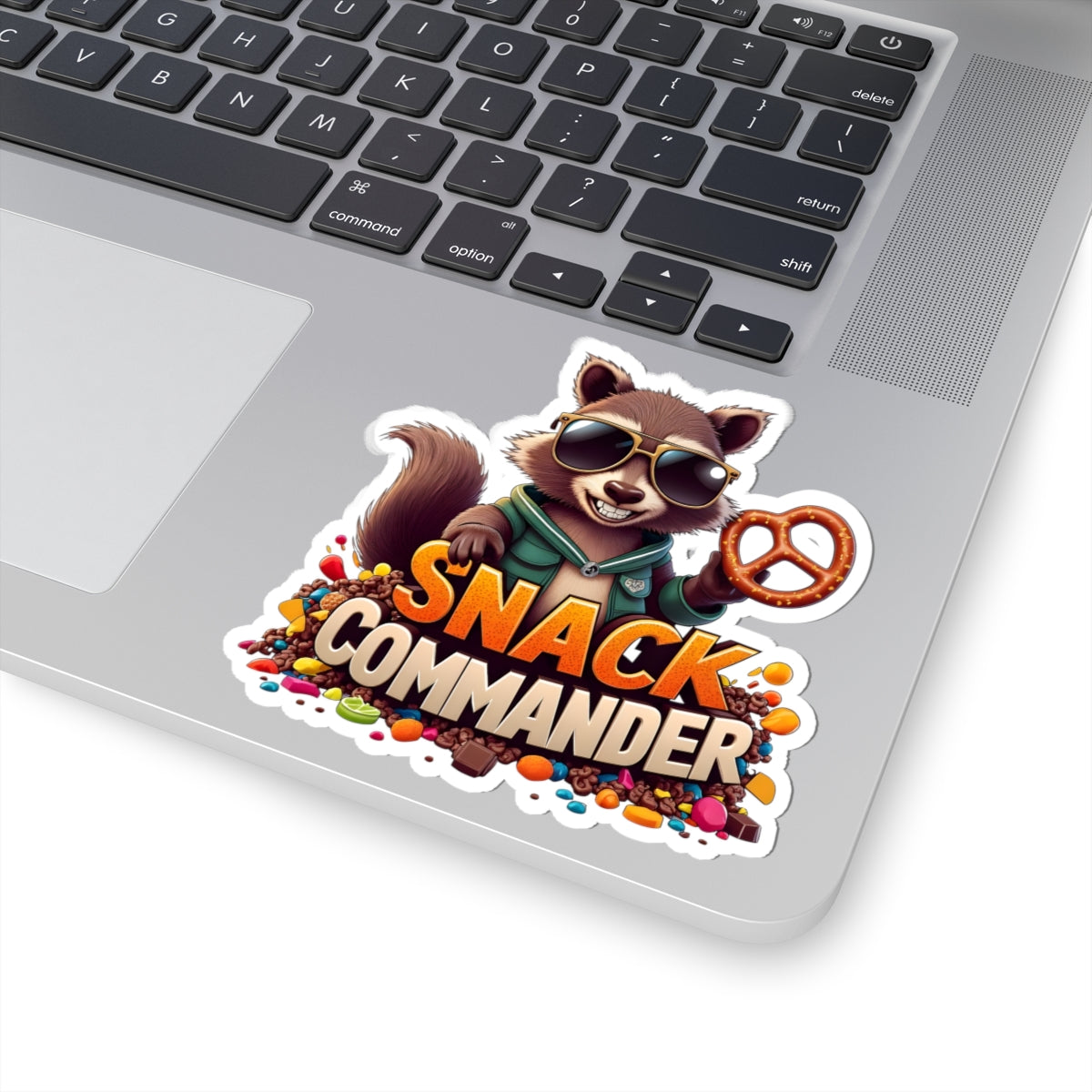 SNACK COMMANDER Kiss-Cut Sticker – Fun, Bold Vinyl Design for Laptops, Journals & More | Glossy, Durable, Gift-Read