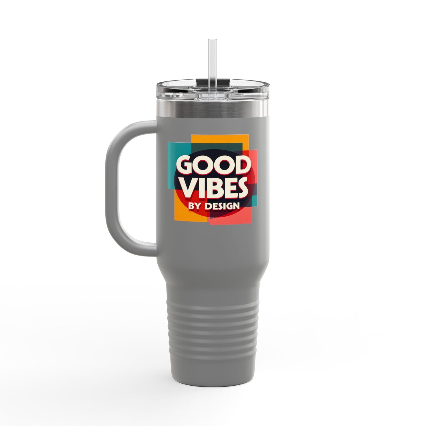 Good Vibes Insulated Travel Mug | 40oz | Perfect for Road Trips, Coffee Lovers, Gifts, Summer Days, Women & Men