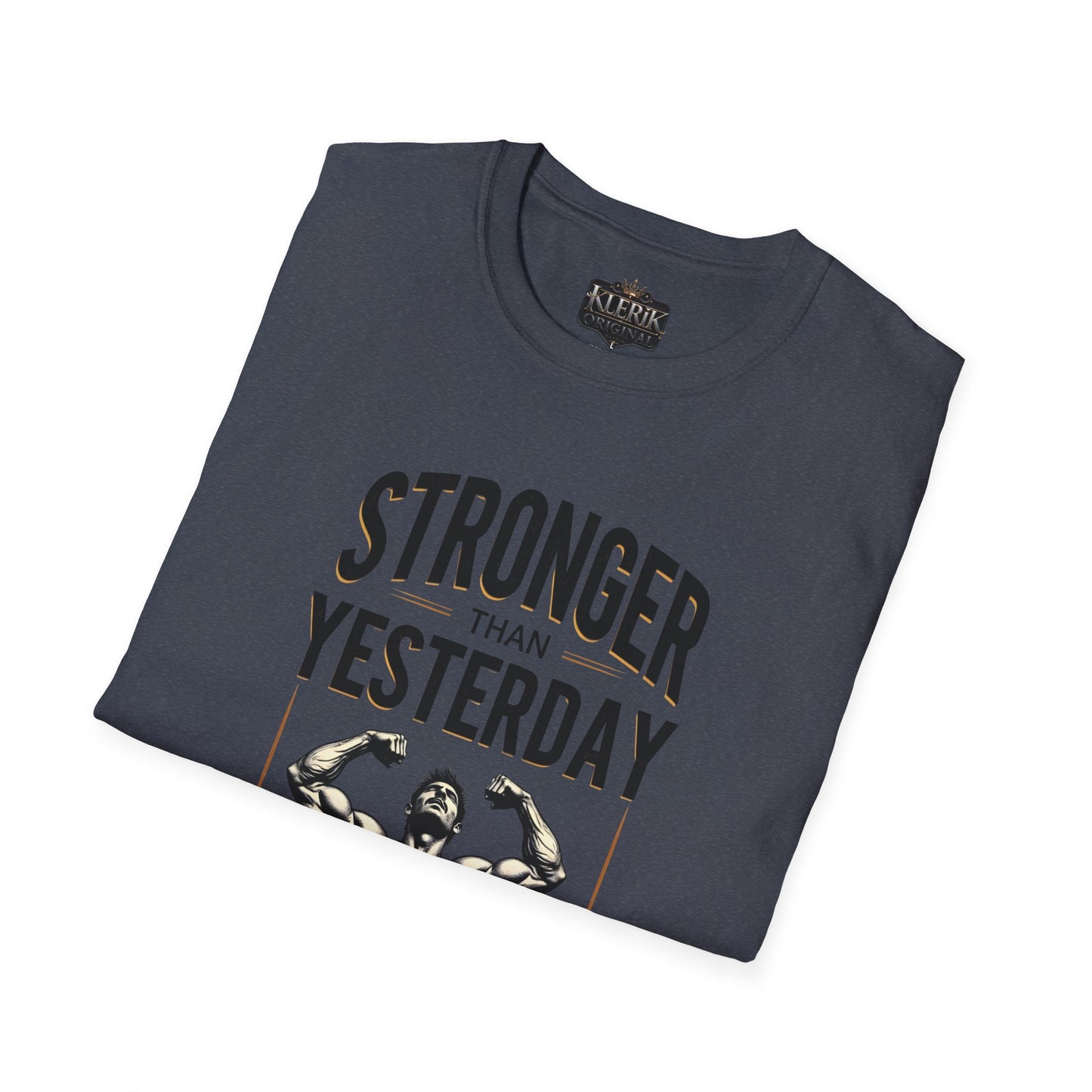 Stronger Than Yesterday Unisex Softstyle T-Shirt | Motivational Gym Tee, Fitness Gift, Workout Apparel, Inspirational Shirt, Casual Wear