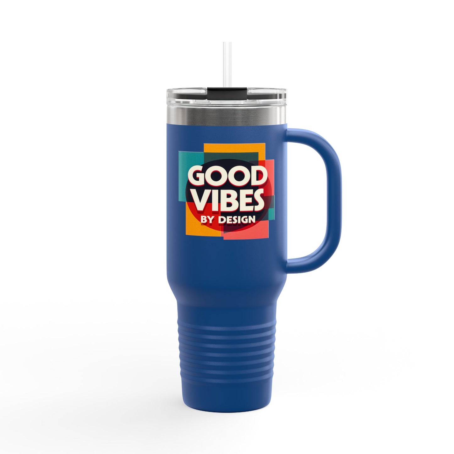 Good Vibes Insulated Travel Mug | 40oz | Perfect for Road Trips, Coffee Lovers, Gifts, Summer Days, Women & Men