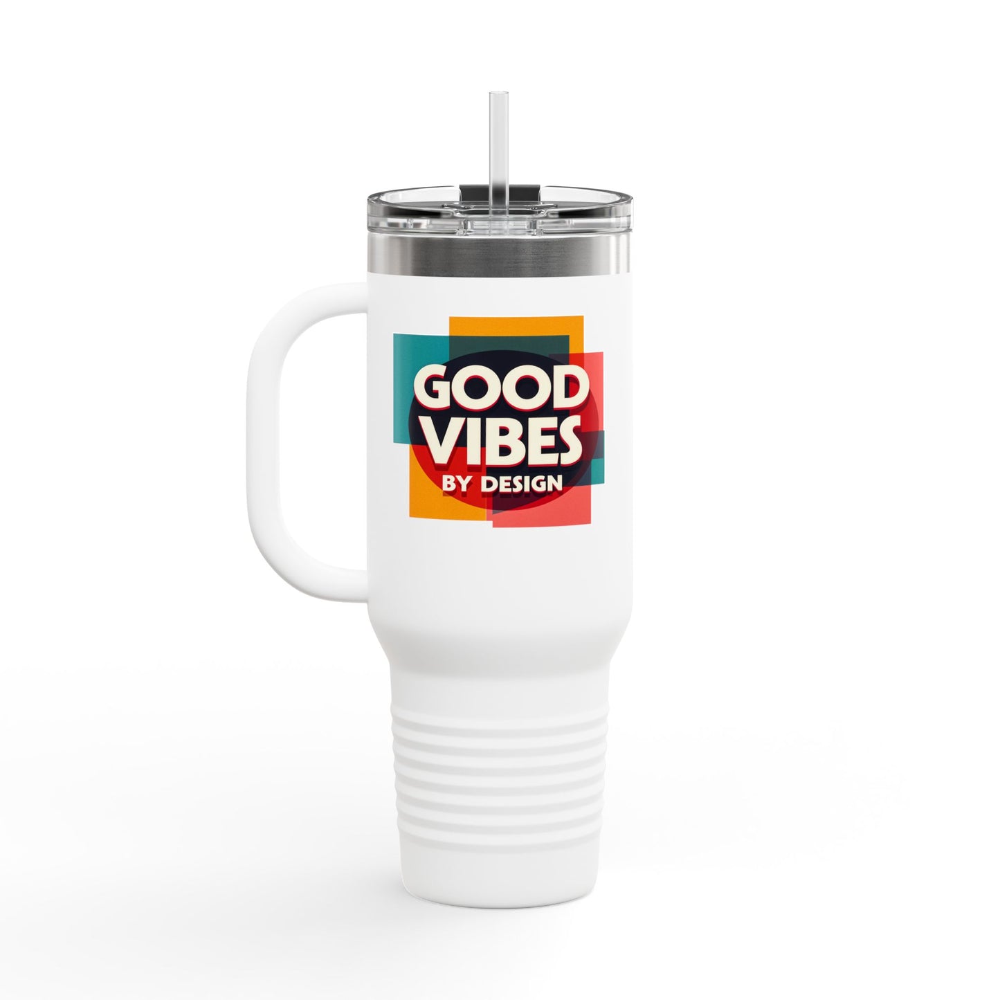 Good Vibes Insulated Travel Mug | 40oz | Perfect for Road Trips, Coffee Lovers, Gifts, Summer Days, Women & Men