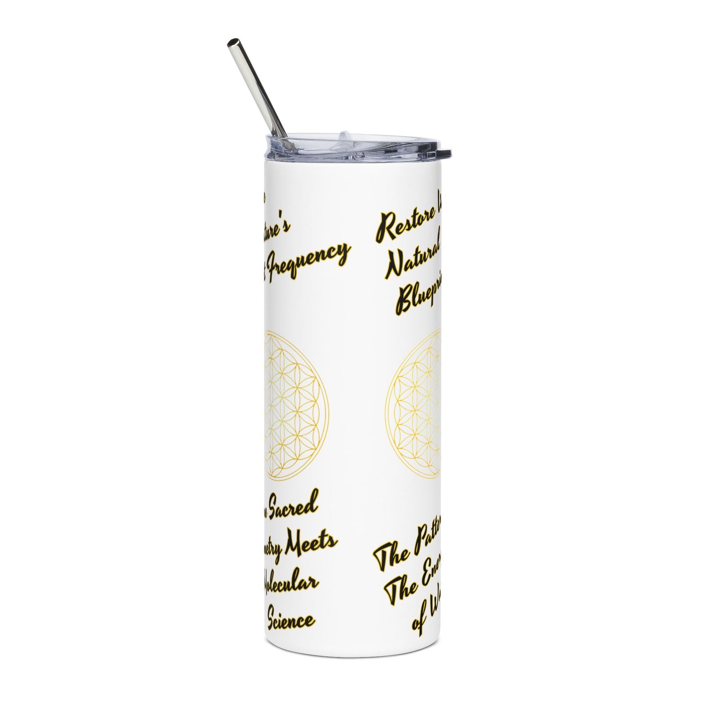 Stainless Steel Tumbler with Inspirational Quotes, 20oz Insulated Water Bottle, Motivational Travel Mug, Geometry of Purity Design, [...]