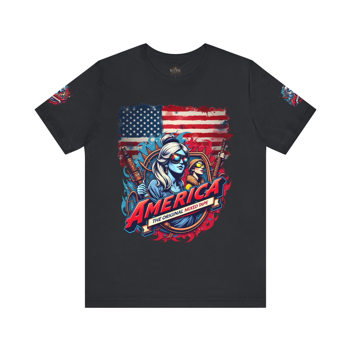 Patriotic Graphic Tee, Unisex Short Sleeve Shirt, American Flag Top, Vintage Americana T-Shirt, Ideal for Independence Day, Casual Wear