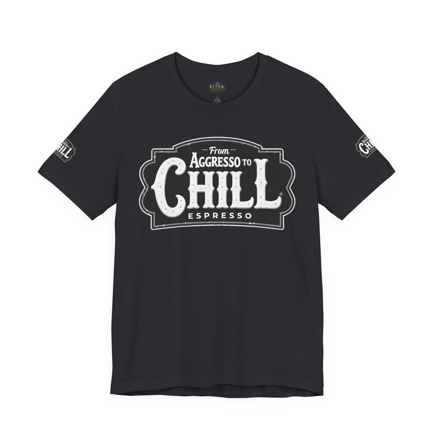 From Aggresso to Chill Espresso Unisex Tee, Relaxed Fit T-Shirt, Coffee Lover Gift, Casual Wear