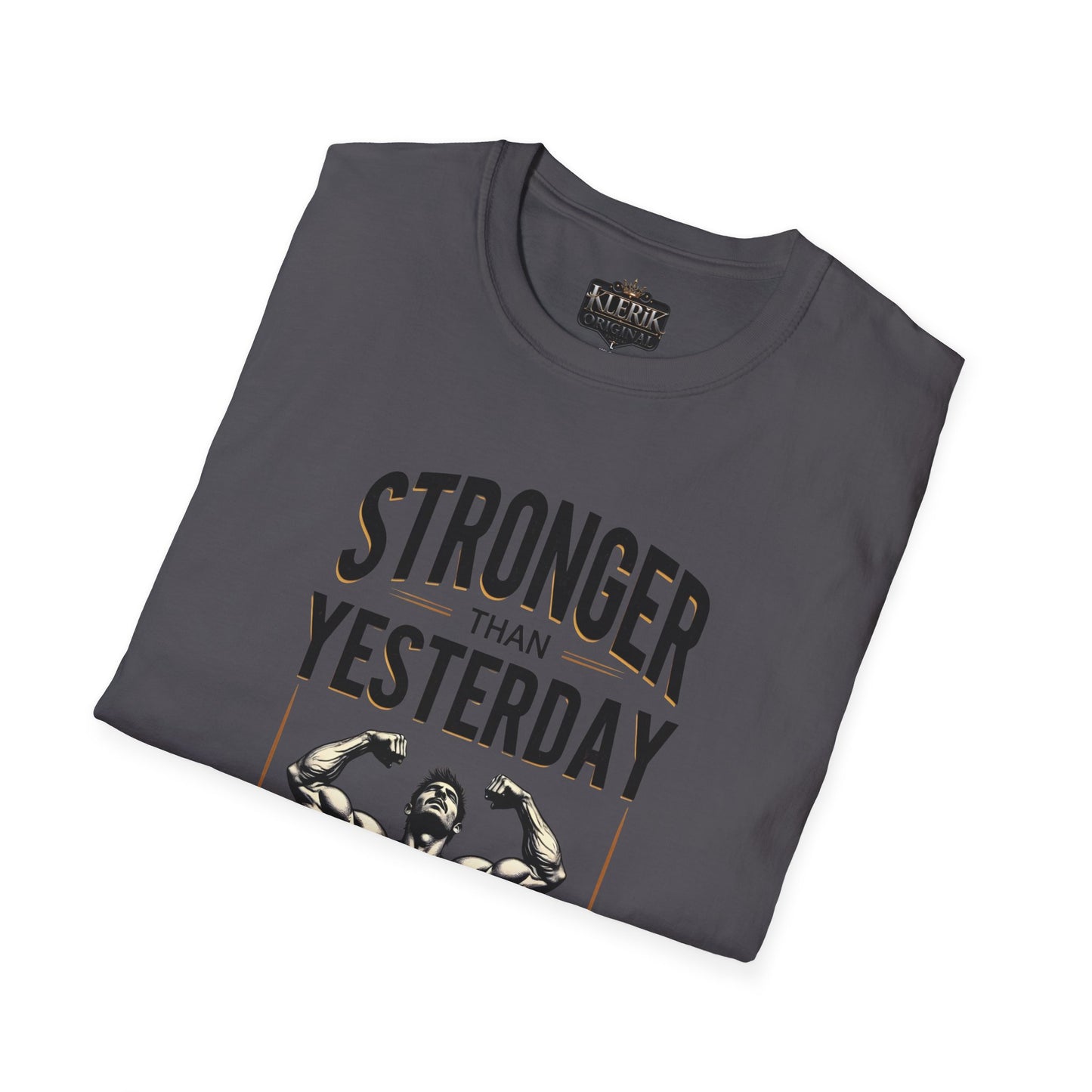 Stronger Than Yesterday Unisex Softstyle T-Shirt | Motivational Gym Tee, Fitness Gift, Workout Apparel, Inspirational Shirt, Casual Wear