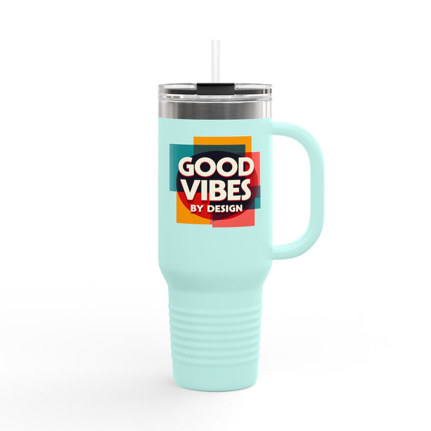 Good Vibes Insulated Travel Mug | 40oz | Perfect for Road Trips, Coffee Lovers, Gifts, Summer Days, Women & Men
