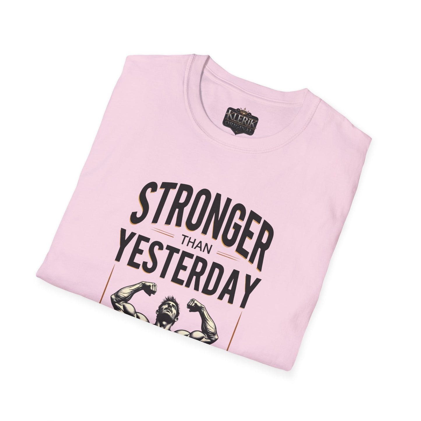 Stronger Than Yesterday Unisex Softstyle T-Shirt | Motivational Gym Tee, Fitness Gift, Workout Apparel, Inspirational Shirt, Casual Wear