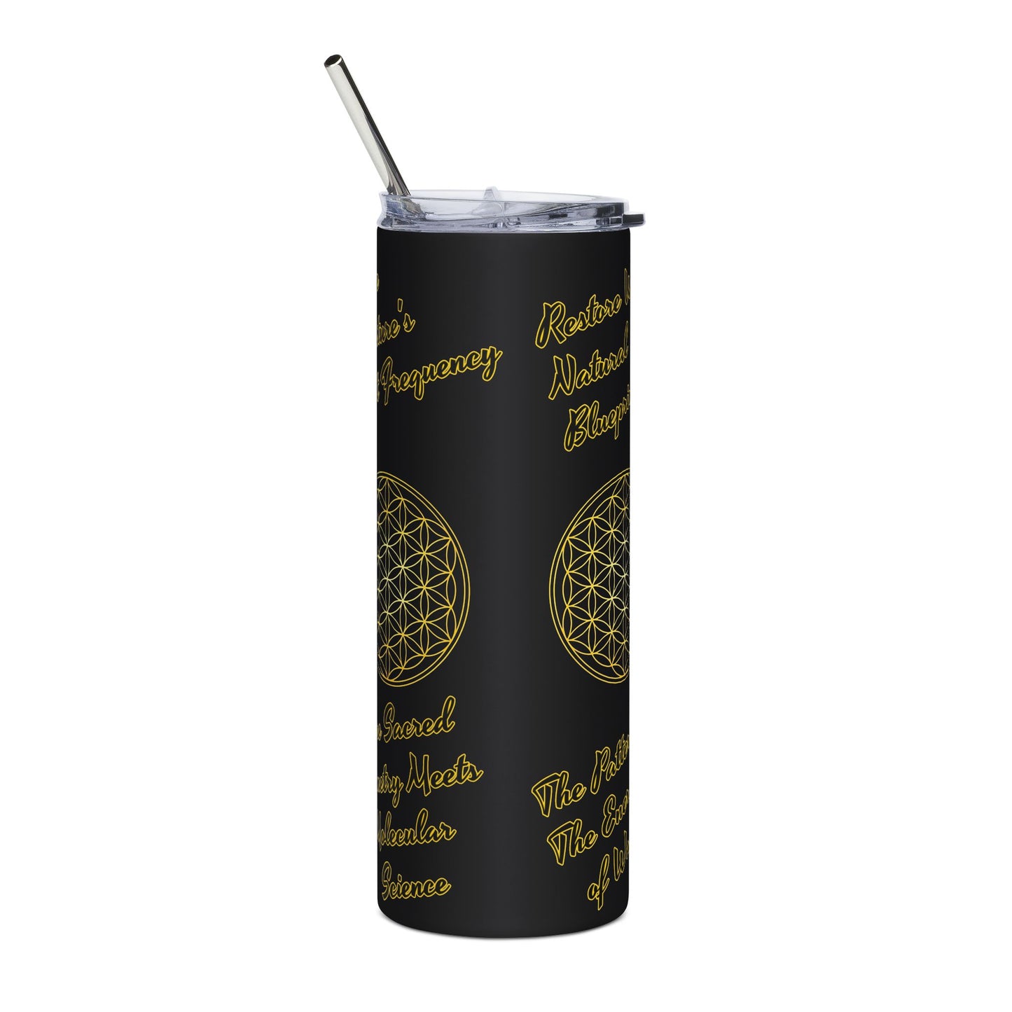 Stainless Steel Tumbler with Inspirational Quotes, 20oz Insulated Water Bottle, Motivational Travel Mug, Geometry of Purity Design, [...]