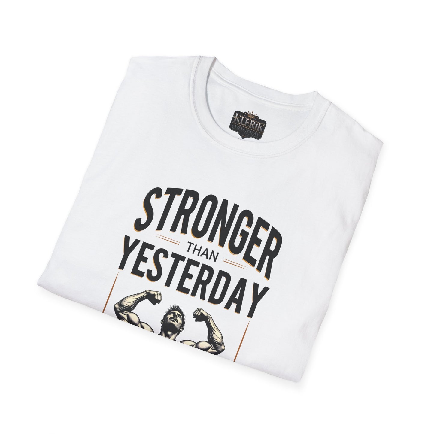 Stronger Than Yesterday Unisex Softstyle T-Shirt | Motivational Gym Tee, Fitness Gift, Workout Apparel, Inspirational Shirt, Casual Wear