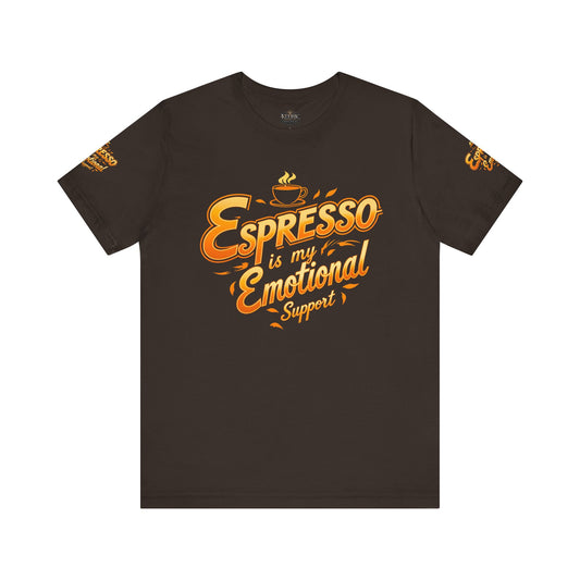 Espresso Is My Emotional Support Tee Funny Coffee Lover Shirt, Unisex Tee, Gift for Baristas, Birthday Apparel, Casual Wear