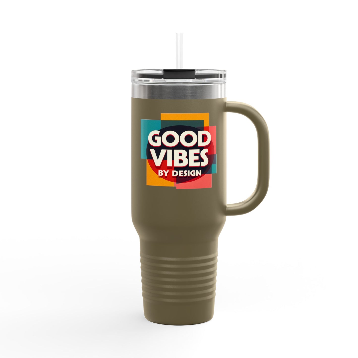 Good Vibes Insulated Travel Mug | 40oz | Perfect for Road Trips, Coffee Lovers, Gifts, Summer Days, Women & Men