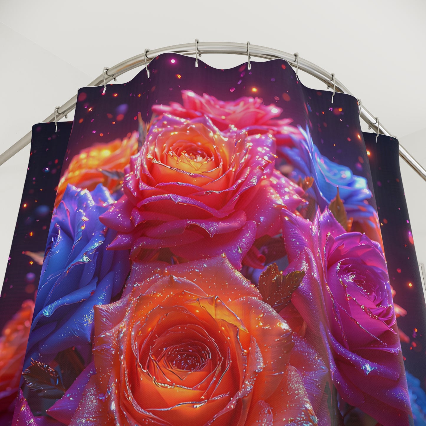 Vibrant Floral Shower Curtain for a Bright Bathroom, Bohemian Decor, Gift for Her, Home and Living, Floral Wall Art, Spring Decor