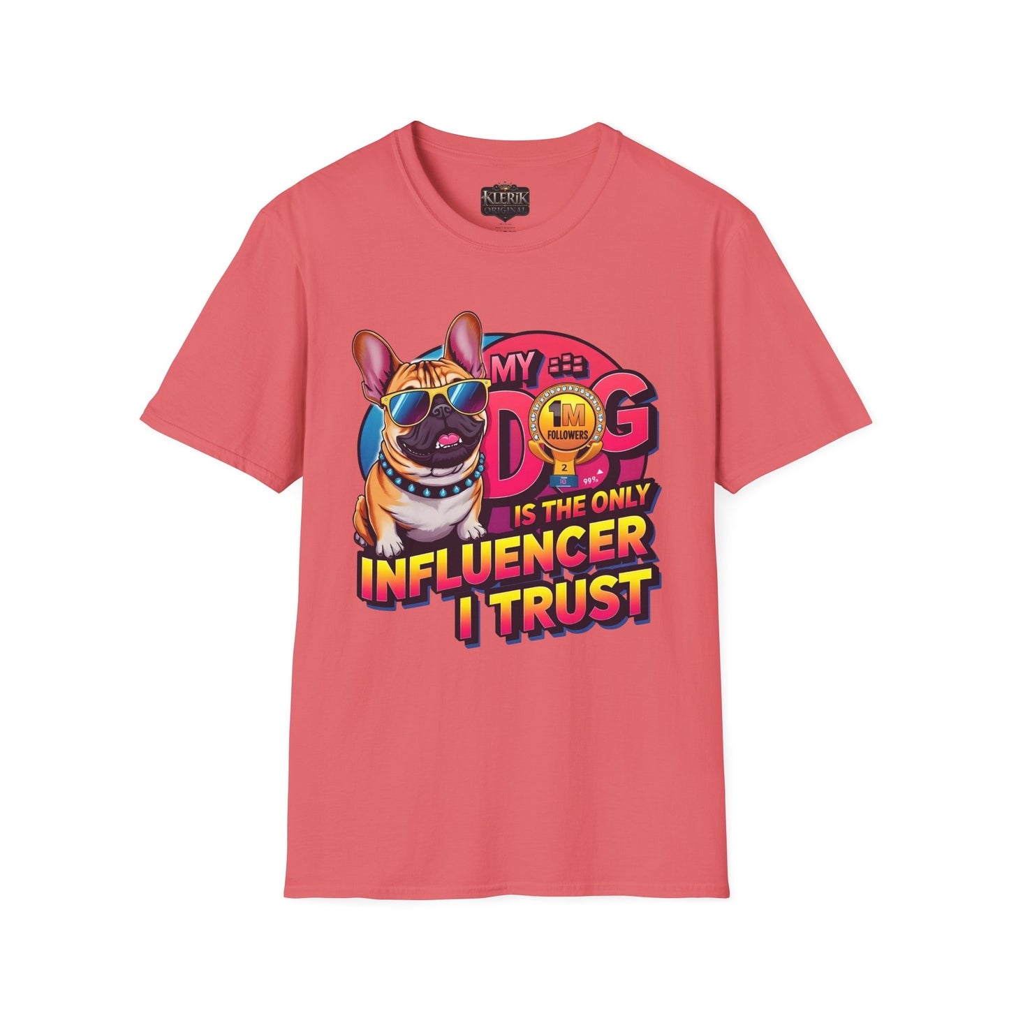 Funny Dog Influencer Unisex T-Shirt, Pet Lover Gift, Dog Mom Tee, Quirky Graphic Tee, Birthday Gift for Dog Owners