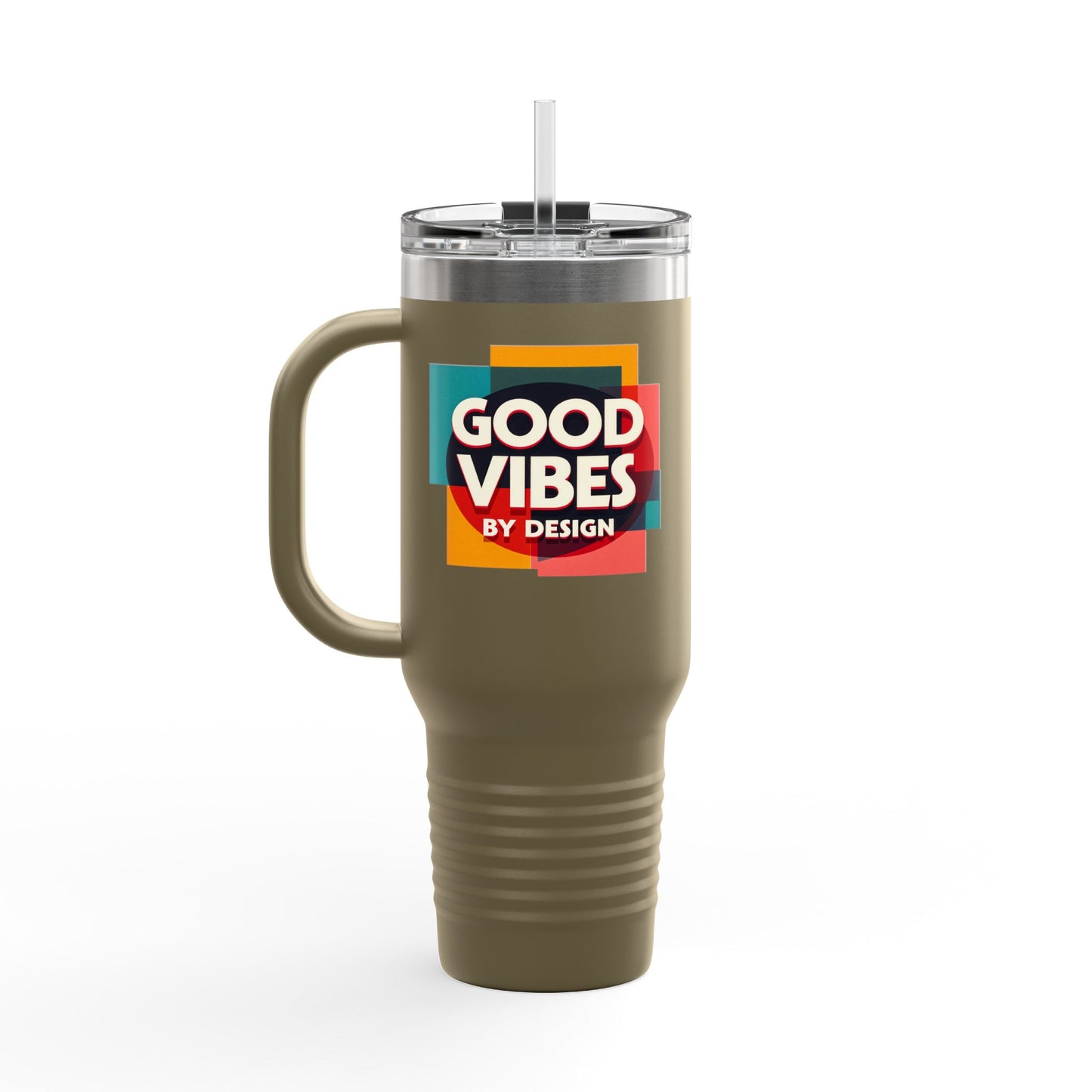 Good Vibes Insulated Travel Mug | 40oz | Perfect for Road Trips, Coffee Lovers, Gifts, Summer Days, Women & Men