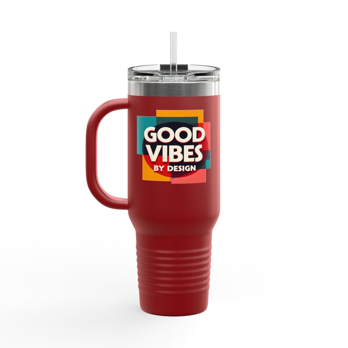Good Vibes Insulated Travel Mug | 40oz | Perfect for Road Trips, Coffee Lovers, Gifts, Summer Days, Women & Men