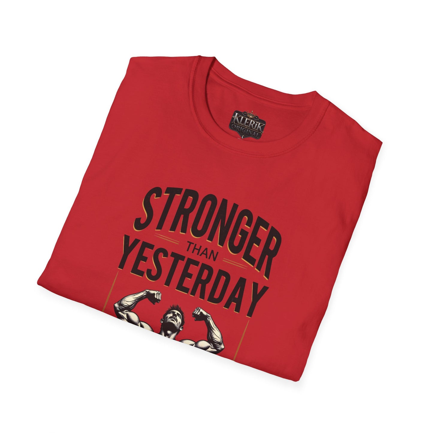 Stronger Than Yesterday Unisex Softstyle T-Shirt | Motivational Gym Tee, Fitness Gift, Workout Apparel, Inspirational Shirt, Casual Wear