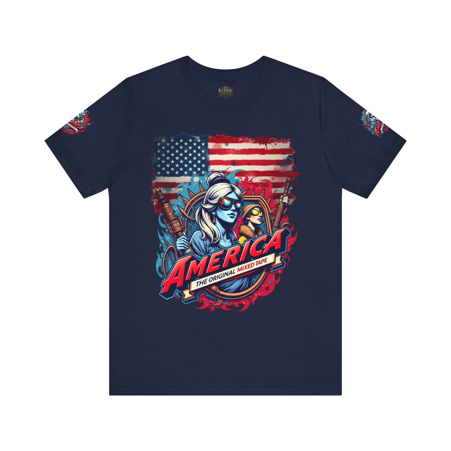 Patriotic Graphic Tee, Unisex Short Sleeve Shirt, American Flag Top, Vintage Americana T-Shirt, Ideal for Independence Day, Casual Wear