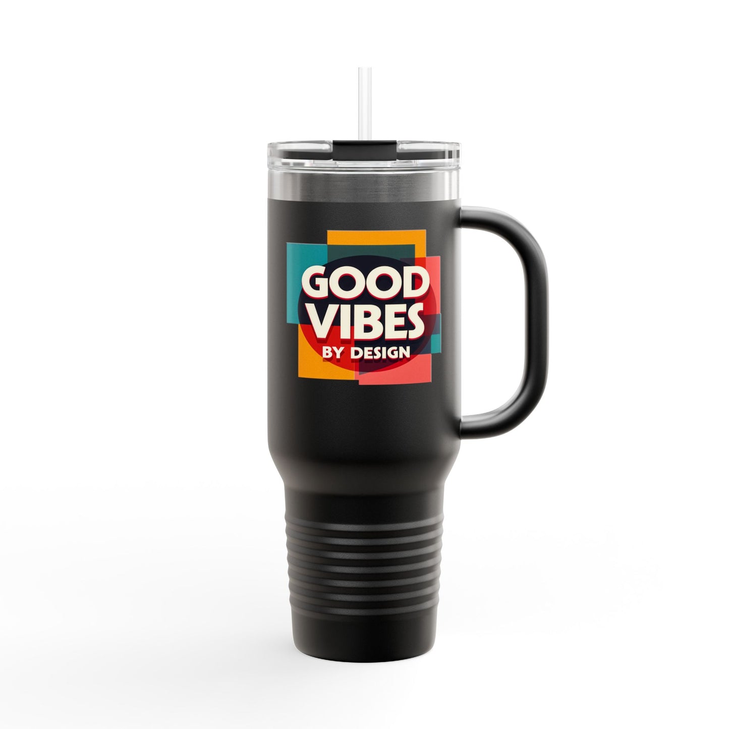 Good Vibes Insulated Travel Mug | 40oz | Perfect for Road Trips, Coffee Lovers, Gifts, Summer Days, Women & Men