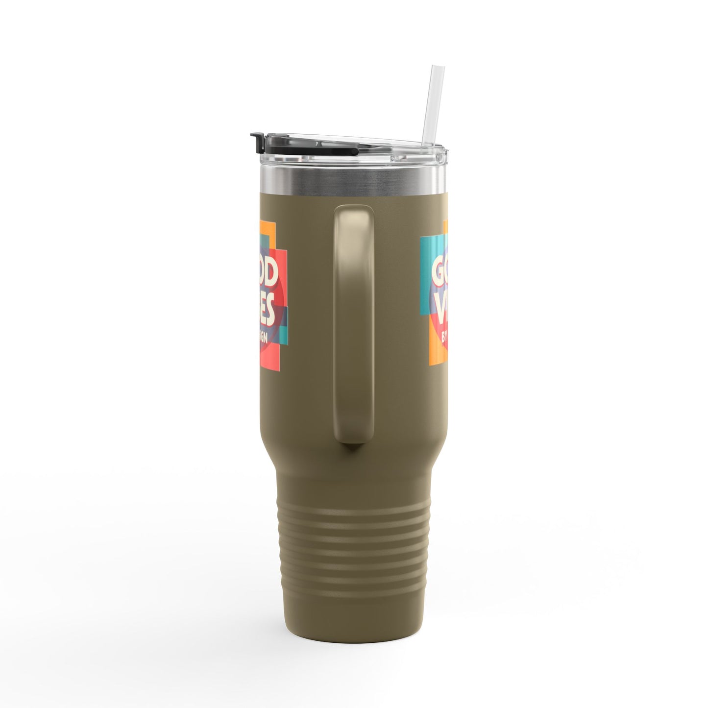 Good Vibes Insulated Travel Mug | 40oz | Perfect for Road Trips, Coffee Lovers, Gifts, Summer Days, Women & Men